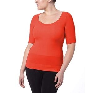 SPANX women’s On Top and in Control Elbow Length Scoop Neck Shaping Top